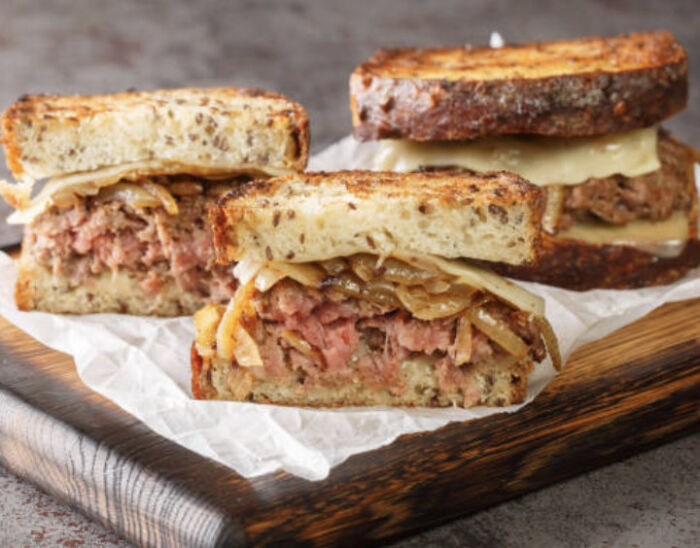 Patty Melt Grassfed Beef Sandwiches for 2 (feat Teodoras, Cohasset MA) (Pop Up 7/7)